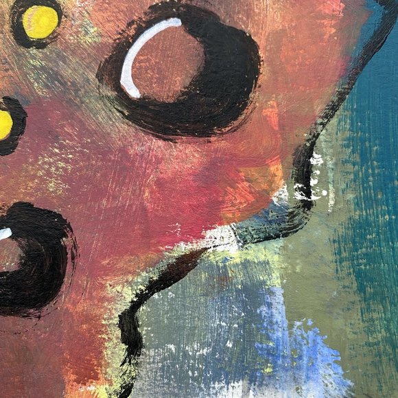 Copper Minds - Original Wall Art Handmade Acrylic Abstract Matted Painting 8x10 - Picture 7 of 9